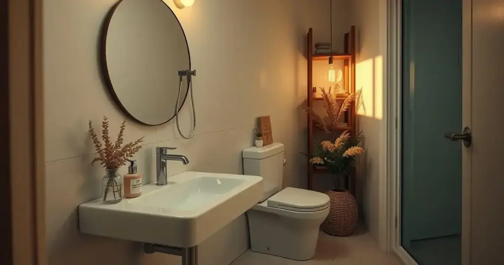 decoração de banheiro pequeno e simples