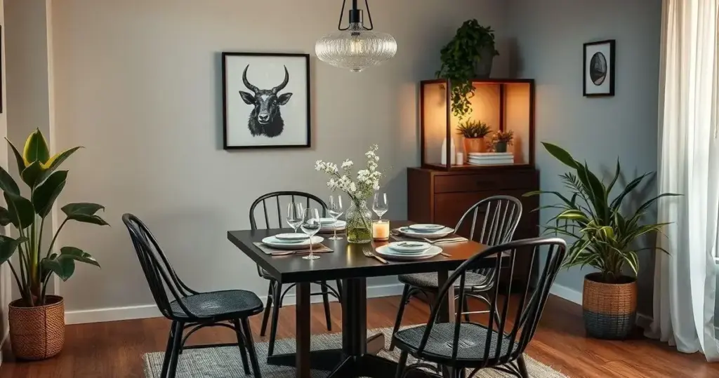 decoração sala de jantar pequena
